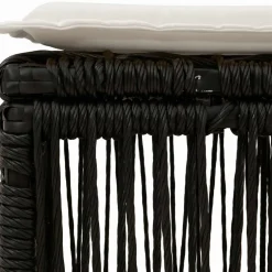vidaXL voetensteun Zwart poly rattan