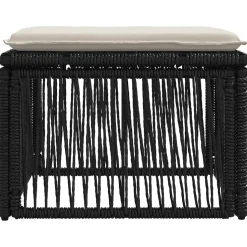 vidaXL voetensteun Zwart poly rattan