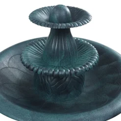 vidaXL Vogelbadje met fontein 50x91 cm kunststof groen