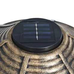 vidaXL Vogelbadje met solar LED-verlichting kunststof