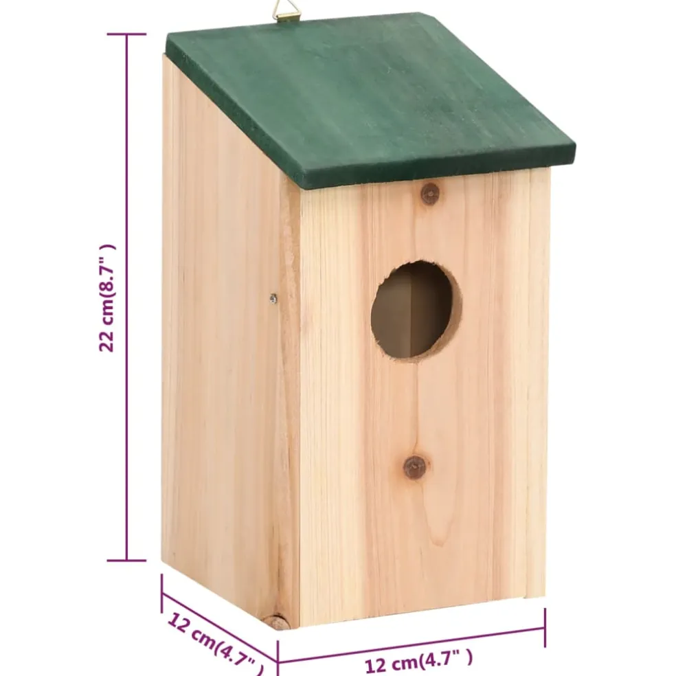 vidaXL Vogelhuisjes 4 st 12x12x22 cm hout