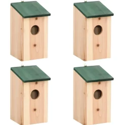 vidaXL Vogelhuisjes 4 st 12x12x22 cm hout