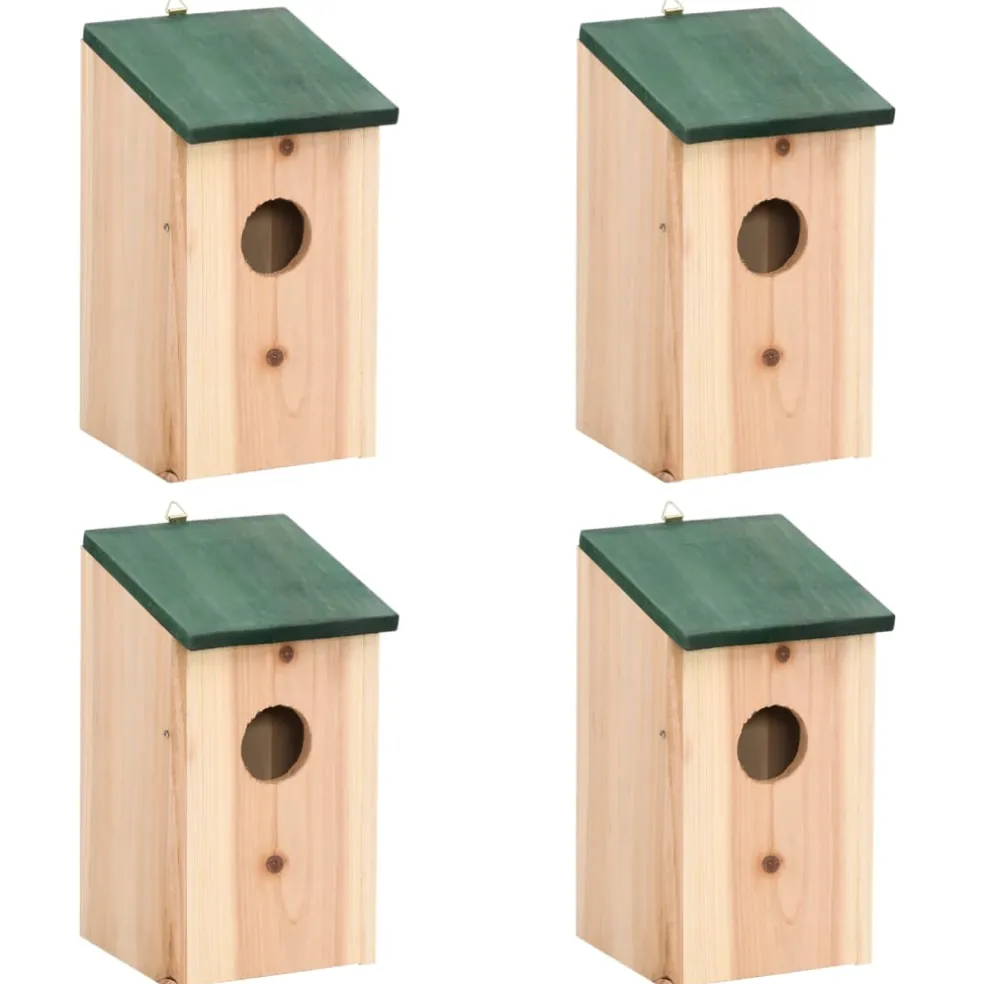 vidaXL Vogelhuisjes 4 st 12x12x22 cm hout