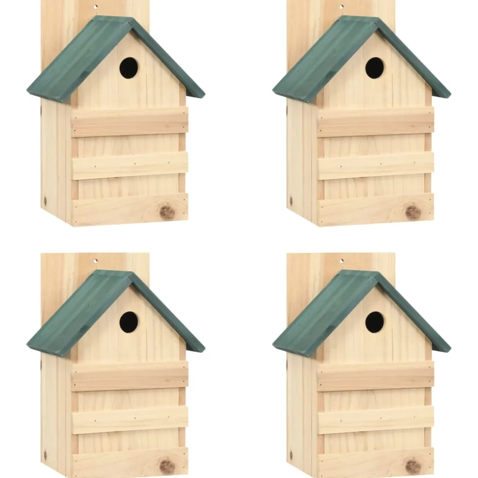vidaXL Vogelhuisjes 4 st 23x19x33 cm vurenhout