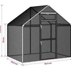 vidaXL Vogelkooi Antracietkleurig 181,5 x 112,5 x 173,5 cm