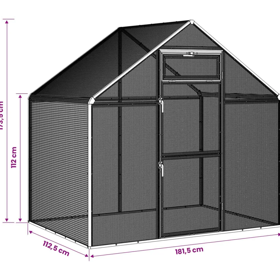 vidaXL Vogelkooi Antracietkleurig 181,5 x 112,5 x 173,5 cm