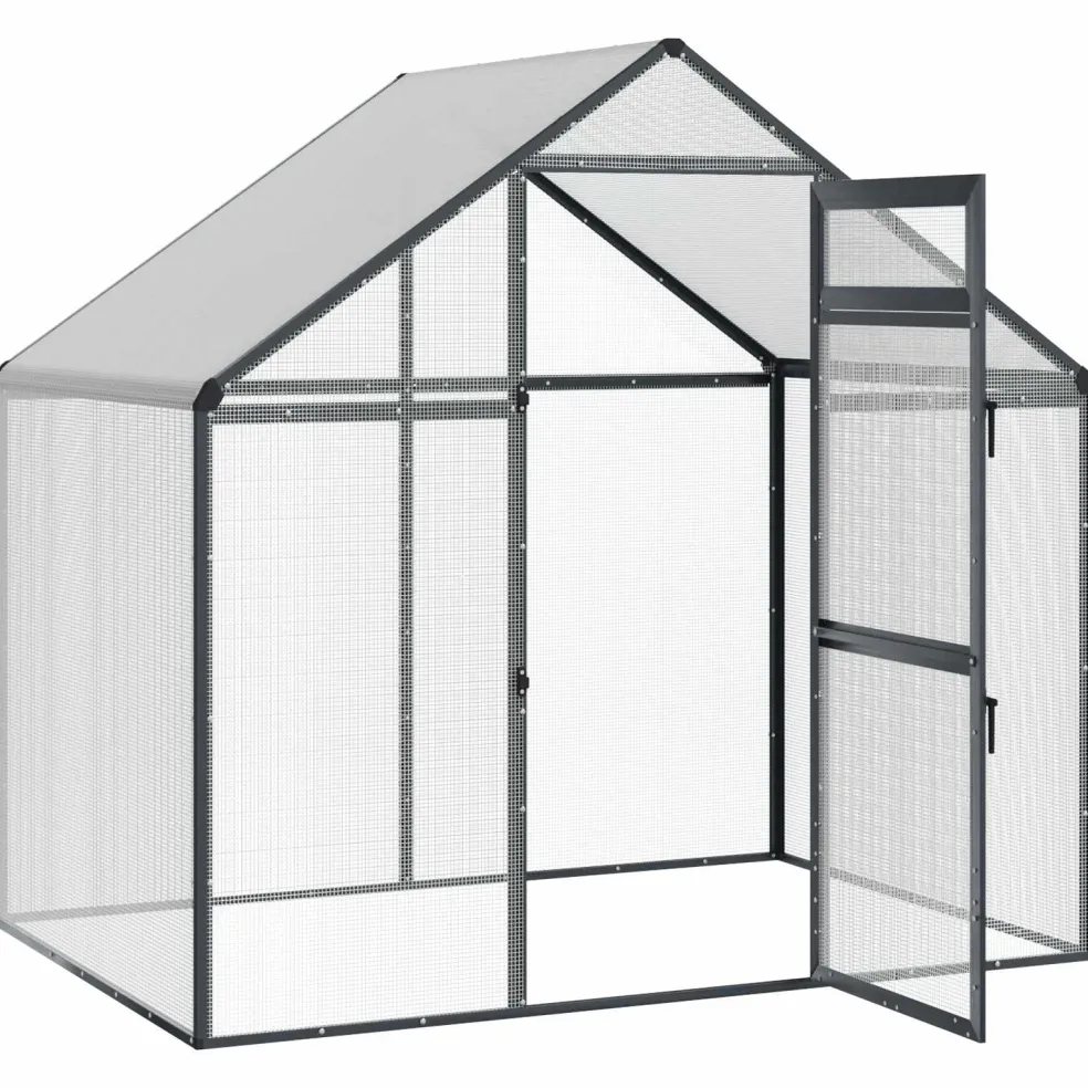 vidaXL Vogelkooi Antracietkleurig 181,5 x 112,5 x 173,5 cm