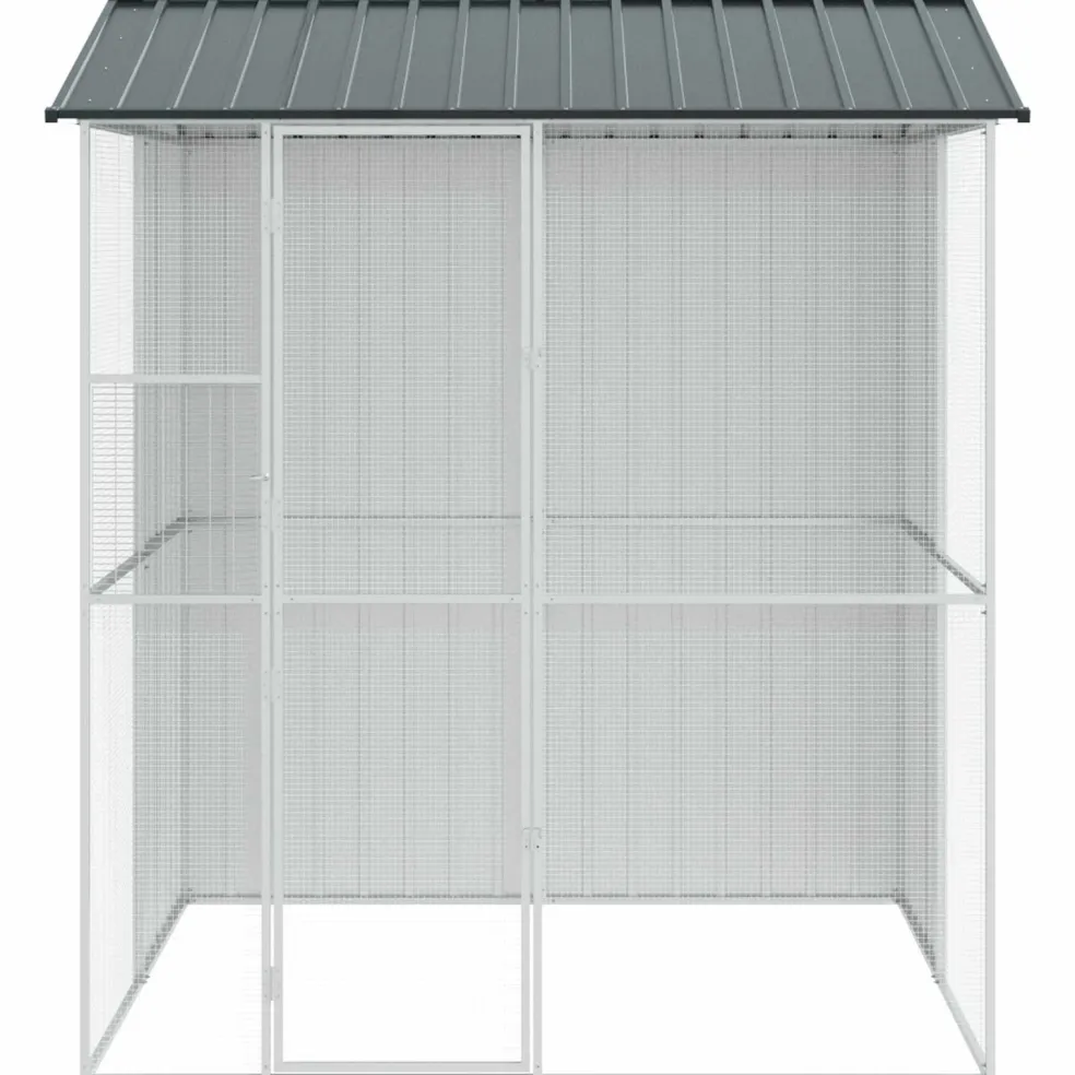 vidaXL Vogelkooi Antraciet 215 x 210 x 247 cm Gegalvaniseerd staal