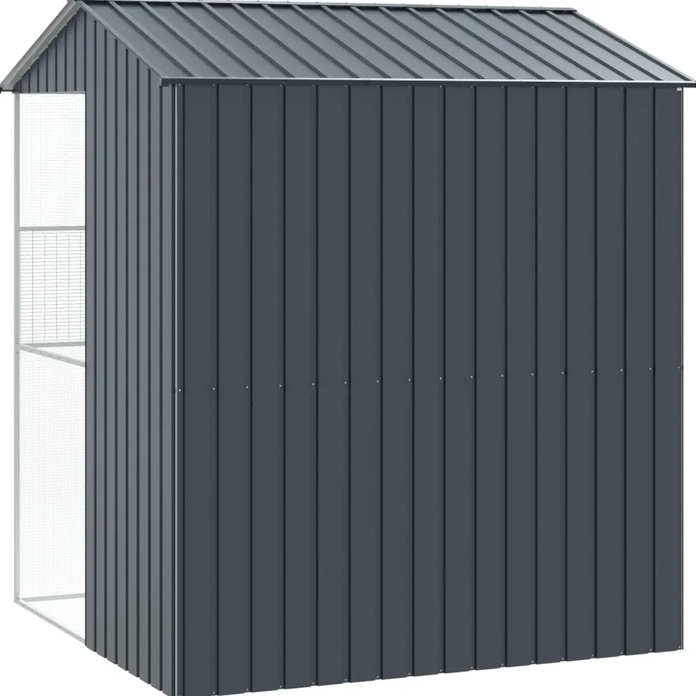 vidaXL Vogelkooi Antraciet 215 x 210 x 247 cm Gegalvaniseerd staal