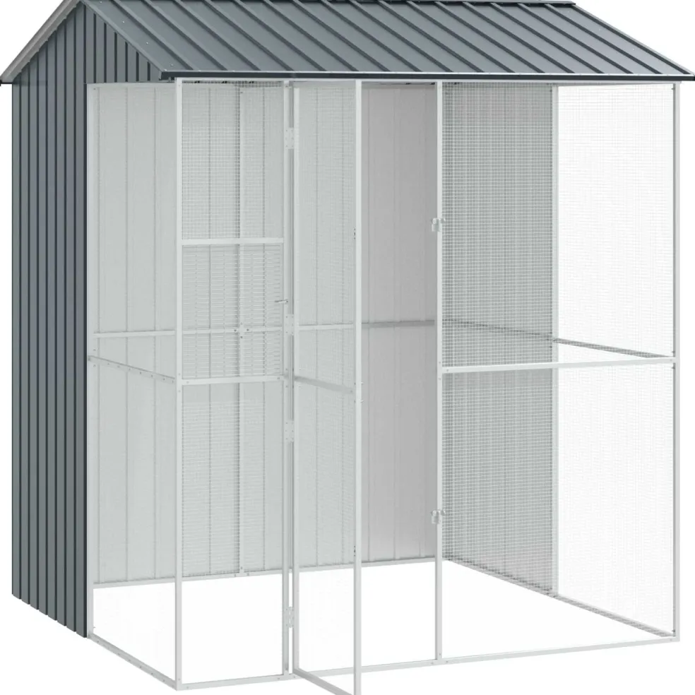 vidaXL Vogelkooi Antraciet 215 x 210 x 247 cm Gegalvaniseerd staal