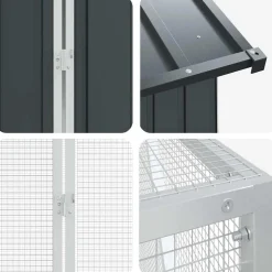 vidaXL Vogelkooi Antraciet 418 x 210 x 247 cm Gegalvaniseerd staal