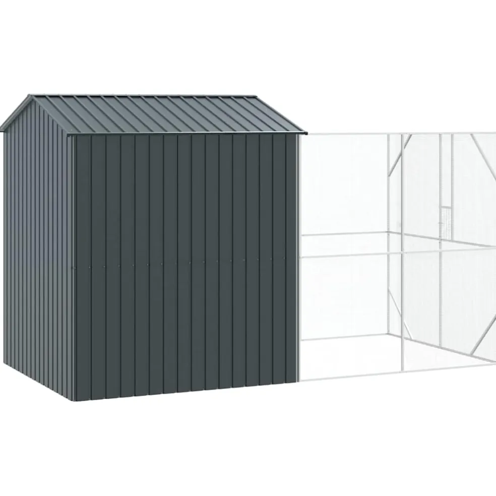vidaXL Vogelkooi Antraciet 418 x 210 x 247 cm Gegalvaniseerd staal