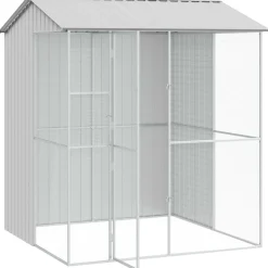 vidaXL Vogelkooi Grijs 215 x 210 x 247 cm Gegalvaniseerd staal