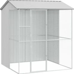 vidaXL Vogelkooi Grijs 215 x 210 x 247 cm Gegalvaniseerd staal