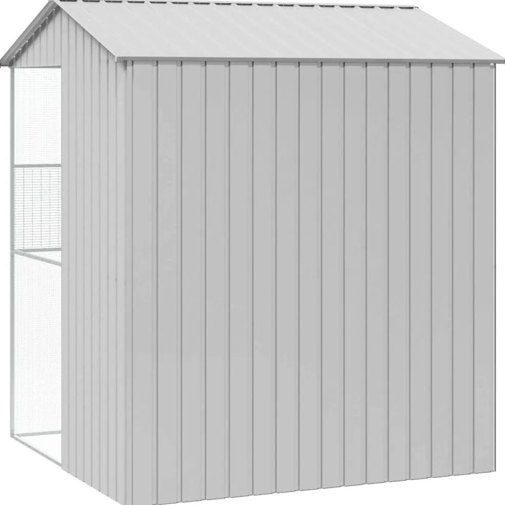 vidaXL Vogelkooi Grijs 215 x 210 x 247 cm Gegalvaniseerd staal