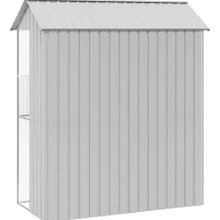 vidaXL Vogelkooi Grijs 215 x 110 x 247 cm Gegalvaniseerd staal