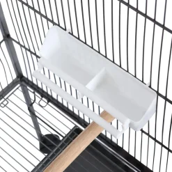 vidaXL Vogelkooi met dak staal zwart 66x66x155 cm