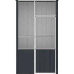 vidaXL Vogelkooi 115x78x200 cm gegalvaniseerd staal antracietkleur