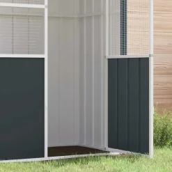 vidaXL Vogelkooi 115x78x200 cm gegalvaniseerd staal antracietkleur