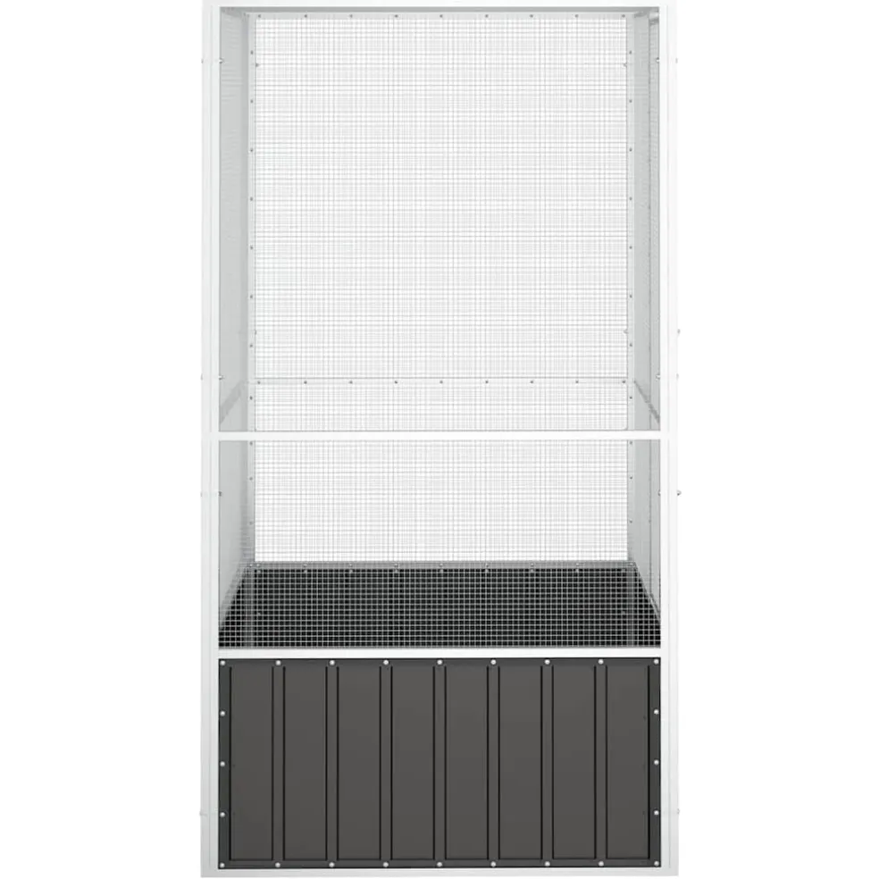 vidaXL Vogelkooi 111x107x211,5 cm gegalvaniseerd staal antracietkleur