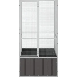 vidaXL Vogelkooi 111x107x211,5 cm gegalvaniseerd staal antracietkleur