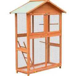 vidaXL Vogelkooi 125,5x59,5x164 cm massief grenen- en vurenhout