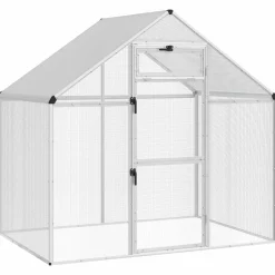 vidaXL Vogelkooi Zilverkleurig 181,5 x 112,5 x 173,5 cm