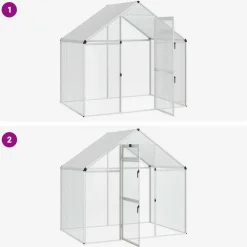 vidaXL Vogelkooi Zilverkleurig 181,5 x 112,5 x 173,5 cm