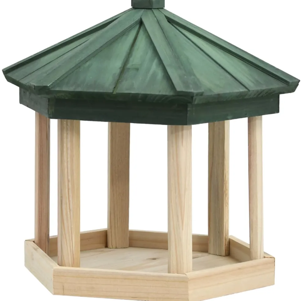 vidaXL Vogelvoeder achthoekig 33x30 cm massief vurenhout