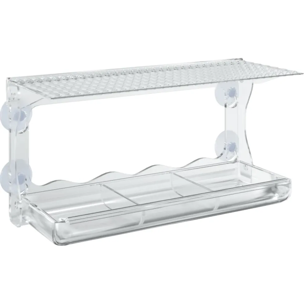 vidaXL Vogelvoederbakken voor raam 2 st 30x12x15 cm acryl