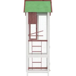vidaXL Volière 60x58,5x160 cm massief grenenhout mokkakleurig