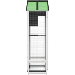 vidaXL Volière 91,5x53x170 cm massief grenenhout grijs
