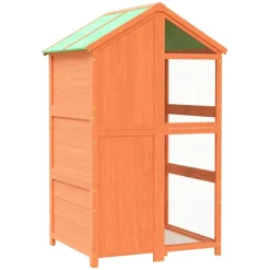 vidaXL Volière 97x81x152 cm massief grenenhout bruin