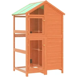 vidaXL Volière 97x81x152 cm massief grenenhout bruin
