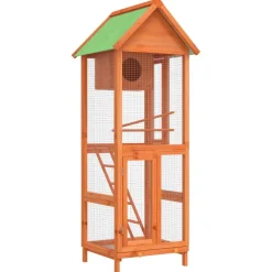 vidaXL Volière 60x58,5x160 cm massief grenenhout bruin