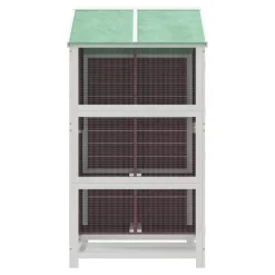 vidaXL Volière 97x81x152 cm massief grenenhout mokkakleurig