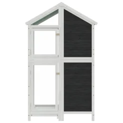 vidaXL Volière 97x81x152 cm massief grenenhout grijs