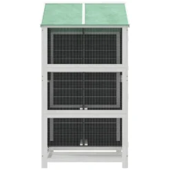 vidaXL Volière 97x81x152 cm massief grenenhout grijs