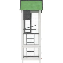 vidaXL Volière 60x58,5x160 cm massief grenenhout grijs