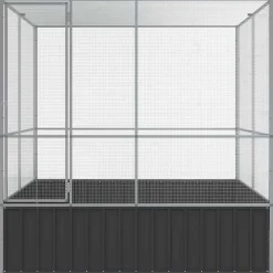 vidaXL Volière 211x207x212 cm staal zilverkleurig