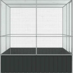 vidaXL Volière 211x207x212 cm staal zilverkleurig