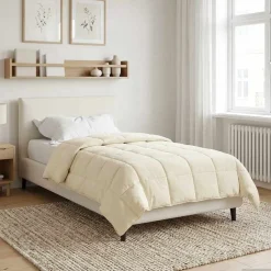 vidaXL Vol jaar dekbed Crème 135 x 200 cm Microfiber en Teddy fleece
