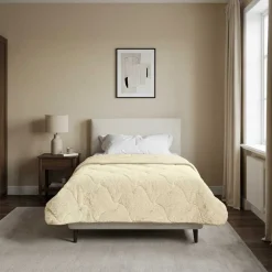 vidaXL Vol jaar dekbed Crème 135 x 200 cm Microfiber en Teddy fleece