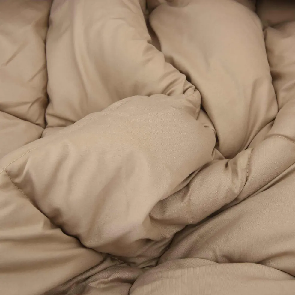 vidaXL Vol jaar dekbed Zwart en Taupe 135 x 200 cm Microfiber