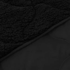 vidaXL Vol jaar dekbed Zwart 135 x 200 cm Microfiber en Teddy fleece