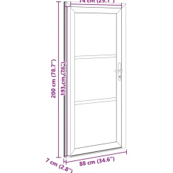 vidaXL Voordeur Wit 88 x 200 cm PVC