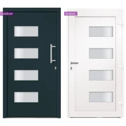 vidaXL Voordeur 100x200 cm aluminium en PVC antraciet