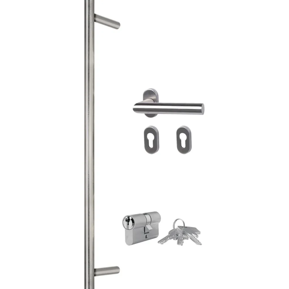 vidaXL Voordeur 100x200 cm aluminium en PVC wit