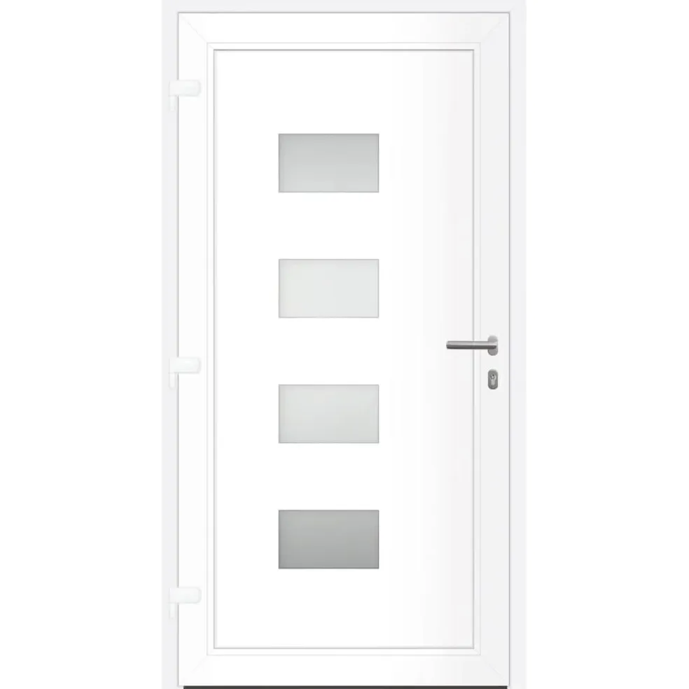 vidaXL Voordeur 100x200 cm aluminium en PVC wit