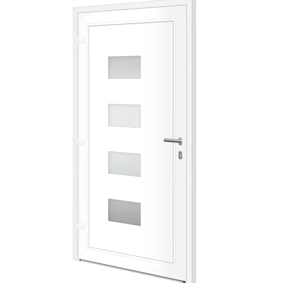 vidaXL Voordeur 100x200 cm aluminium en PVC wit